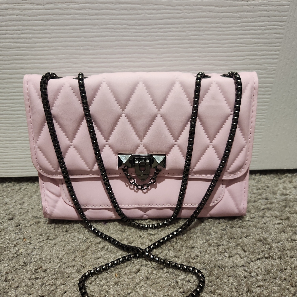 Quilted Pink Crossbody Bag